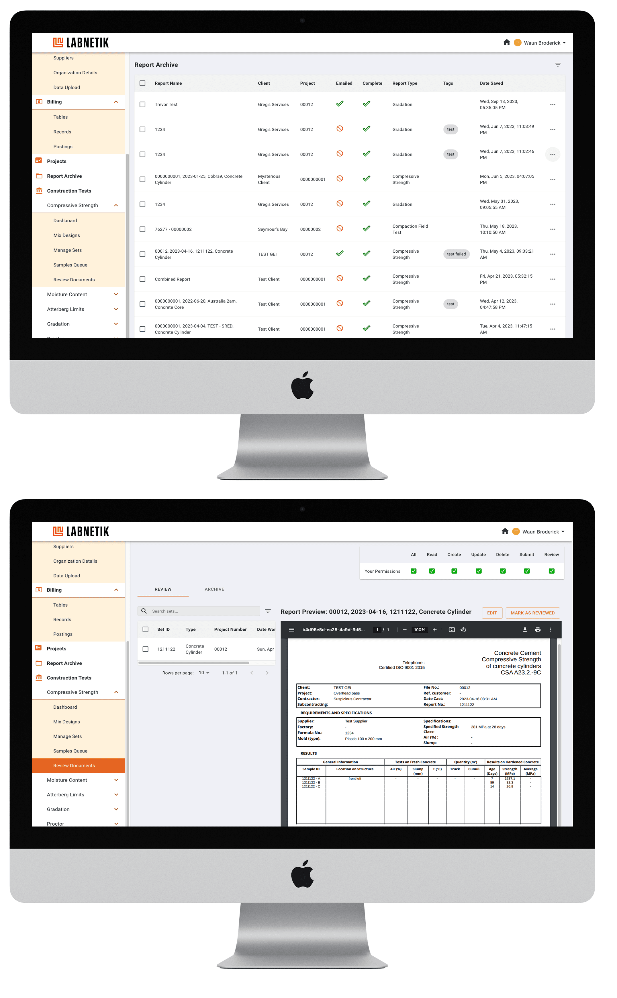 Images of different Labnetik Screens